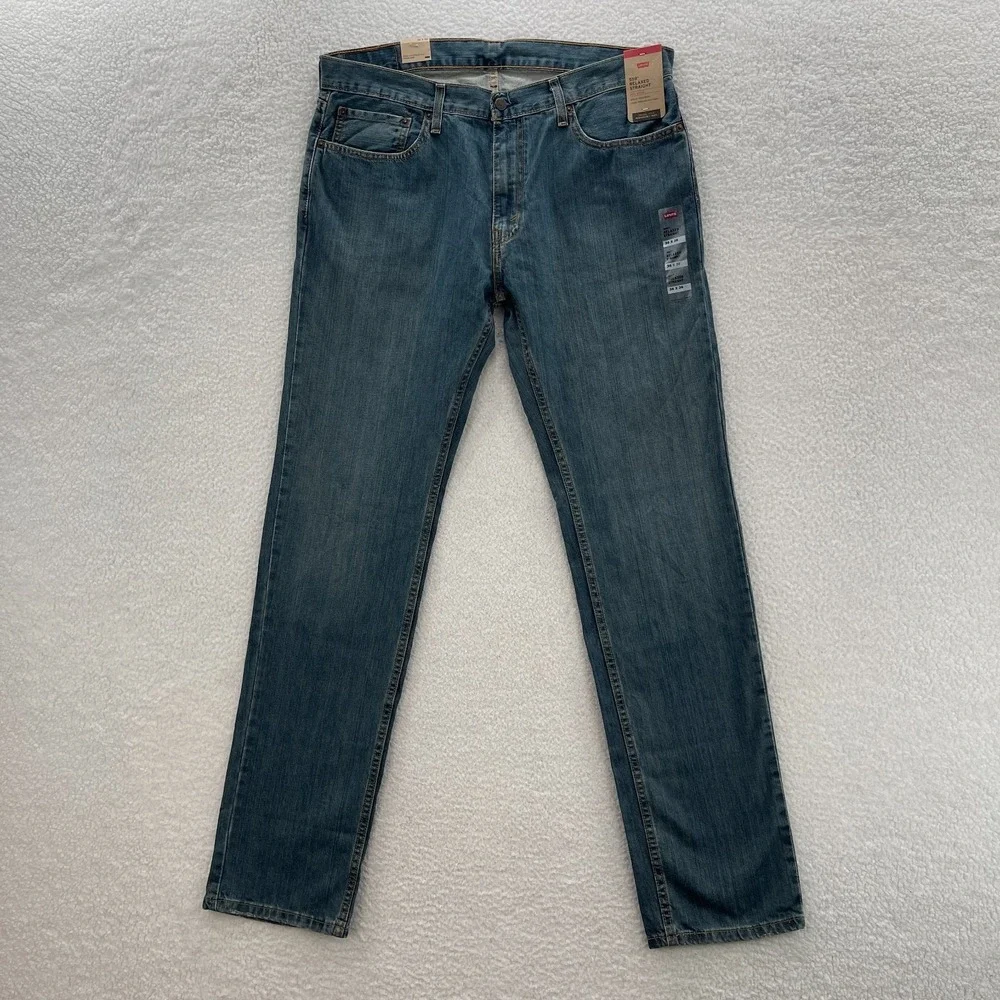 Levis Jeans Mens 36x36 Blue 559 Relaxed Straight Medium Wash Denim Grunge Y2K
